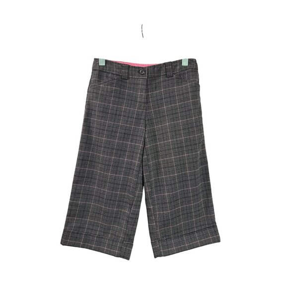 Vintage Y2K No Boundaries Juniors Plaid Wide Leg Crop Pants Size 3 Stretch Gray - Picture 1 of 4
